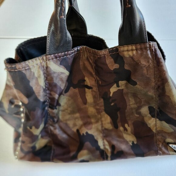Prada Tote Handbag Canvas Camouflage Pattern, Authentic - Picture 4 of 14